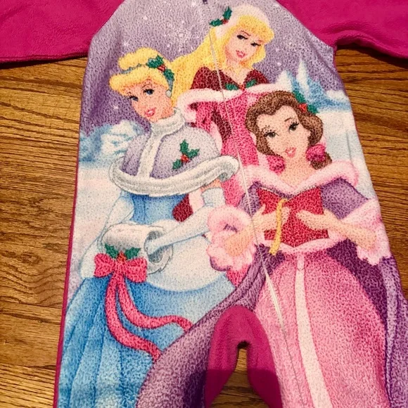 Vintage Disney Princess Kids Footie Pajama - Pink - Picture 3 of 4